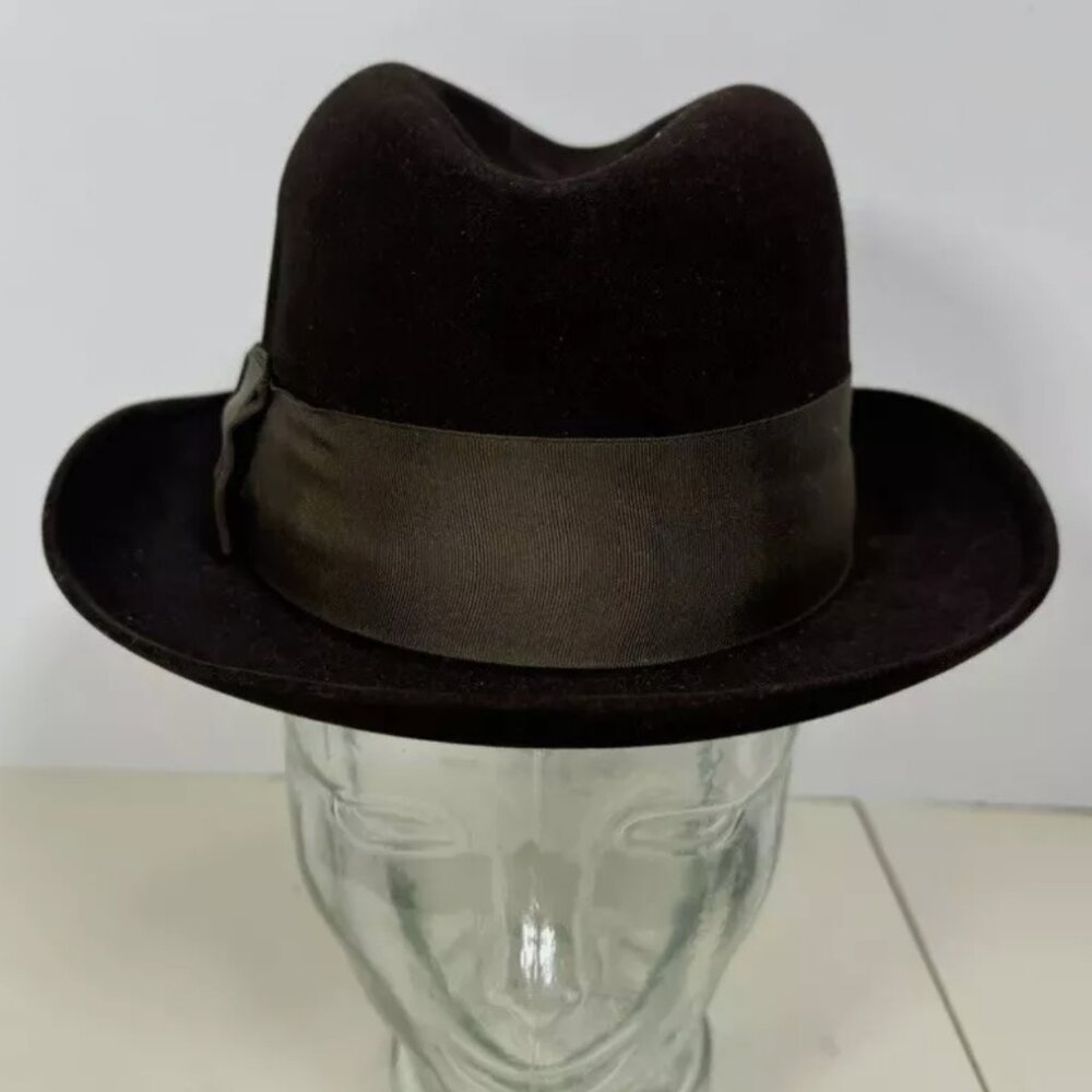 Vintage Resistol Fedora Felt Hat Brown Kitten Finish